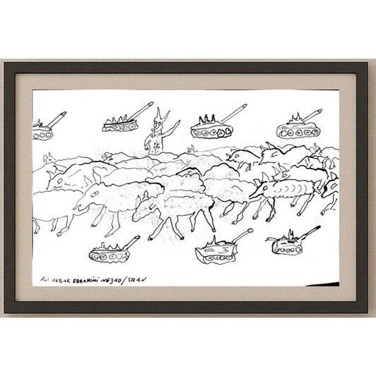 Ali Akbar Ebrahimi Nejad 29x21cm Orijinal Karikatür Tablo BOD02051