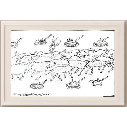 Ali Akbar Ebrahimi Nejad 29x21cm Orijinal Karikatür Tablo BOD02051