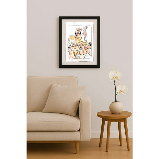 Tode Blazevski 35x25cm Orijinal Karikatür Tablo BOD02055