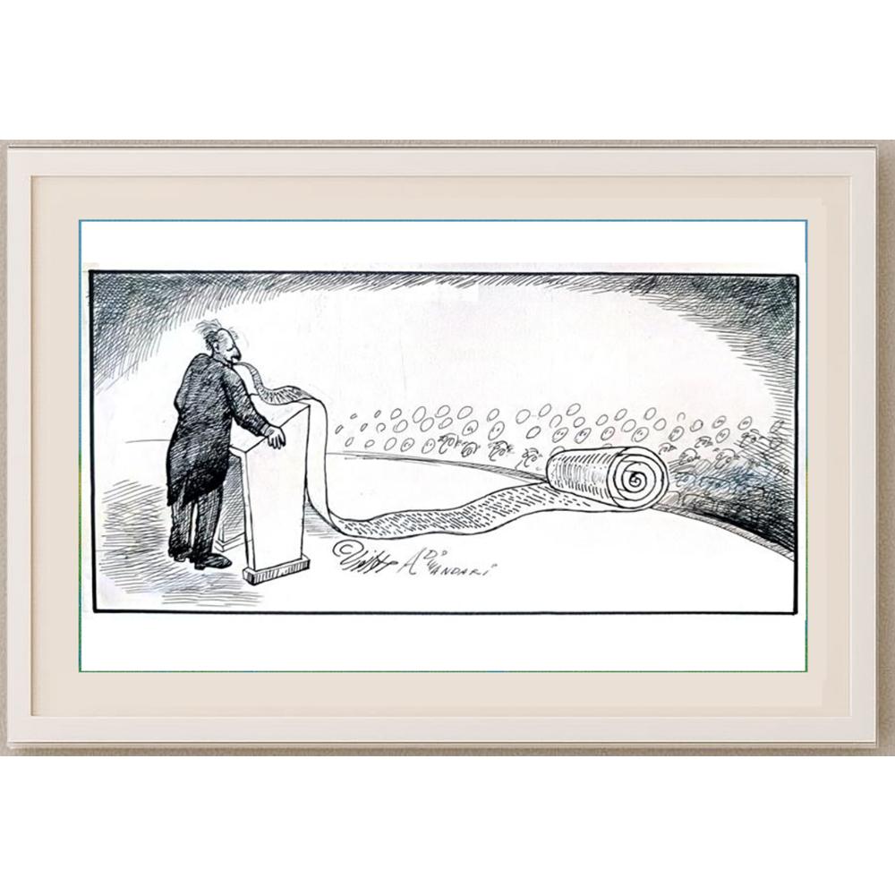 Ali Divandari 29x21cm Orijinal Karikatür BOD02058