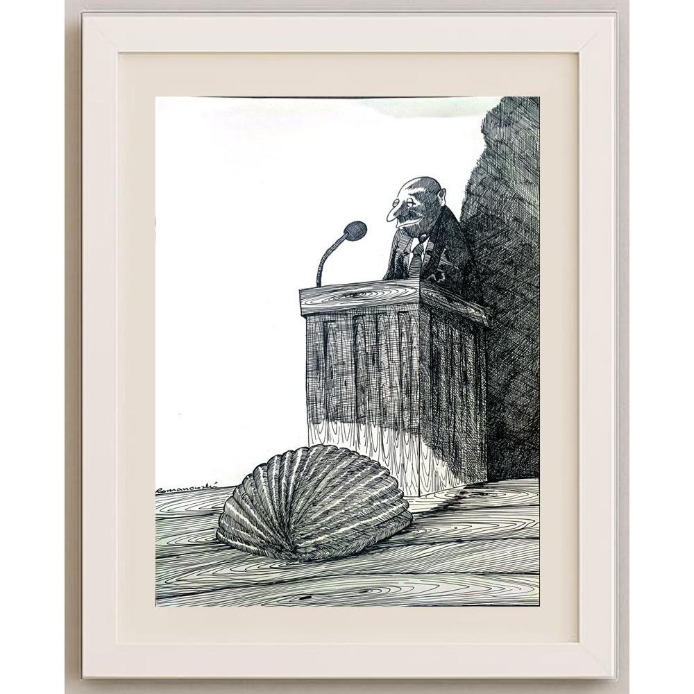 Zdzislaw Romanovski 32x21cm Orijinal Karikatür BOD02071