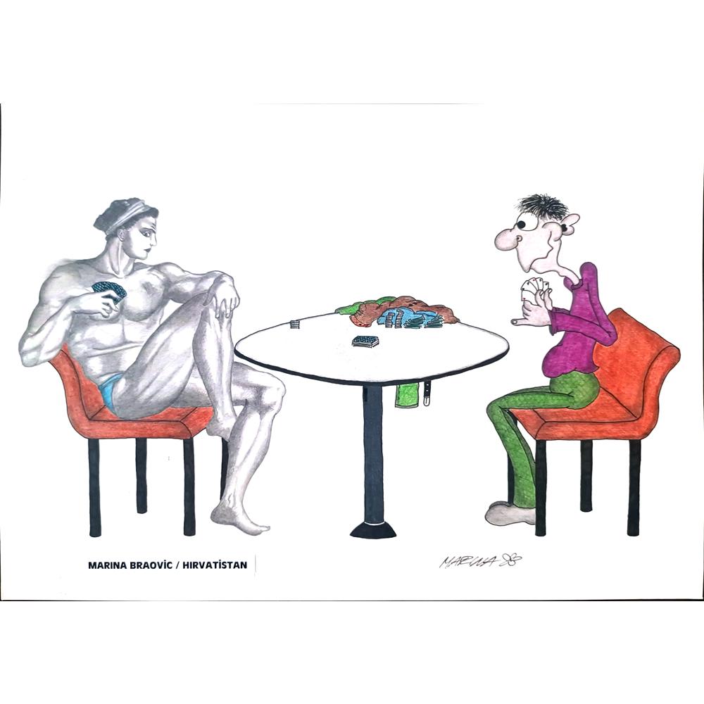 Marina Braovic 29x21cm Orijinal Karikatür BOD02080