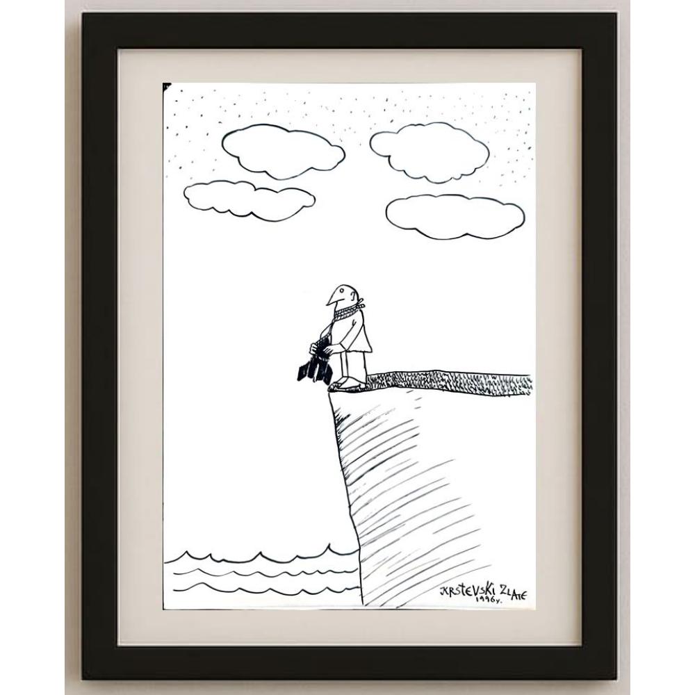 Krstevski Van Zlatko 20x15cm Orijinal Karikatür BOD02085