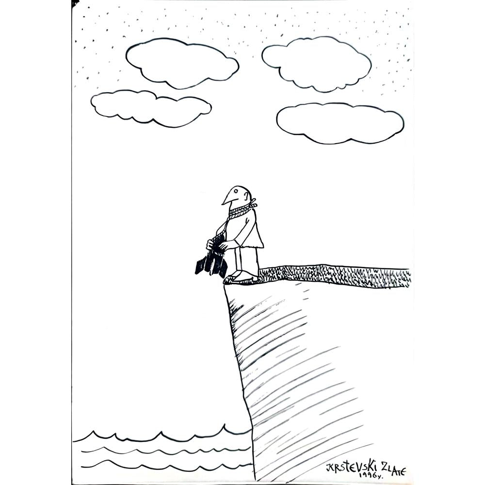 Krstevski Van Zlatko 20x15cm Orijinal Karikatür BOD02085