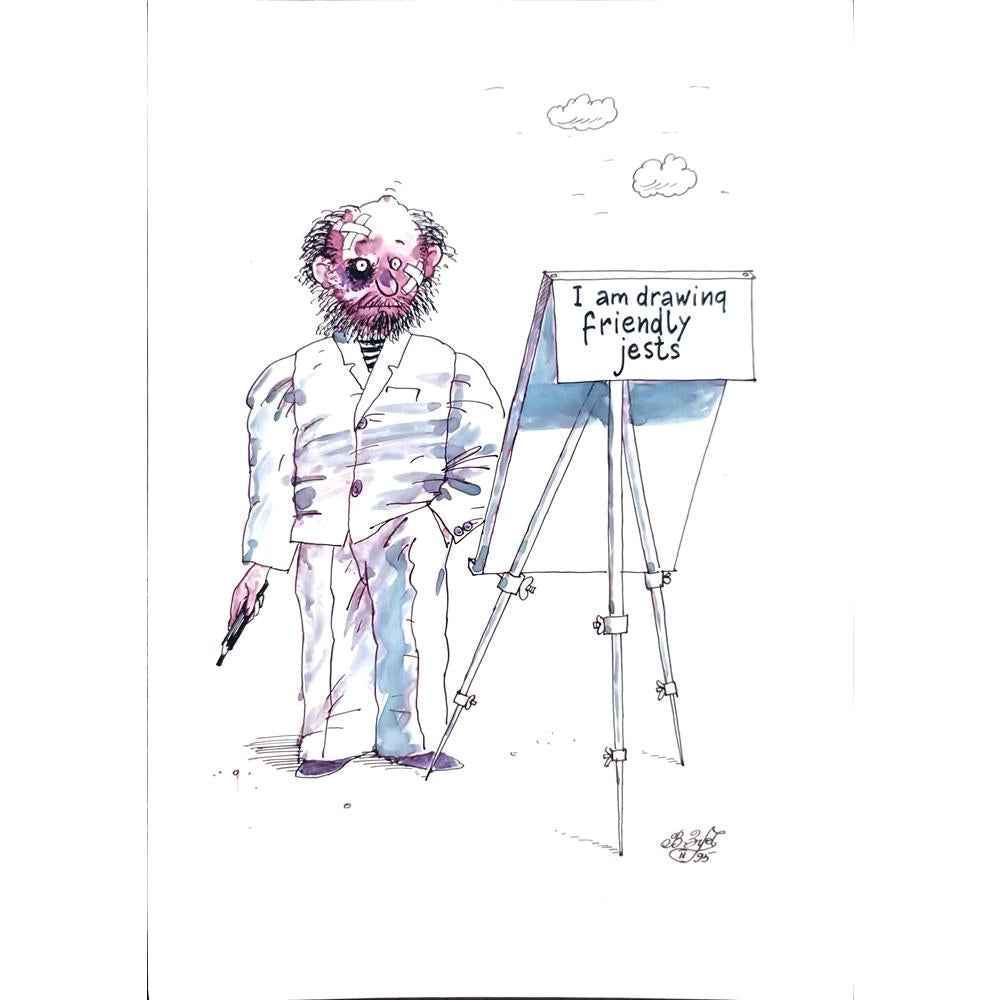 Victor Zujev 29x21cm Orijinal Karikatür BOD02089