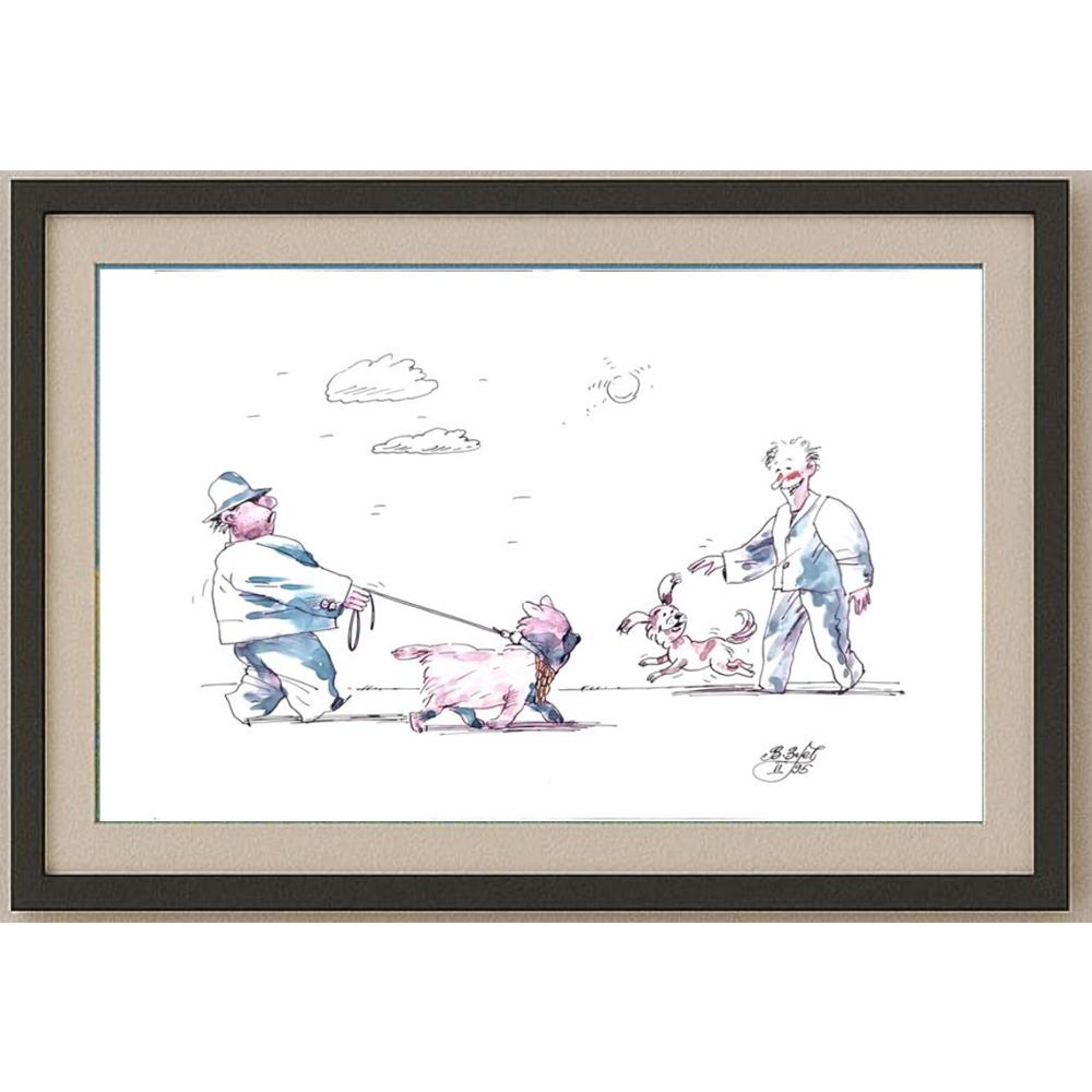 Victor Zujev 29x21cm Orijinal Karikatür BOD02096