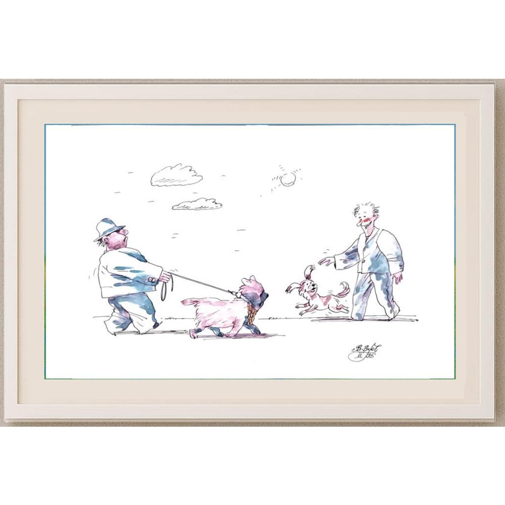 Victor Zujev 29x21cm Orijinal Karikatür BOD02096