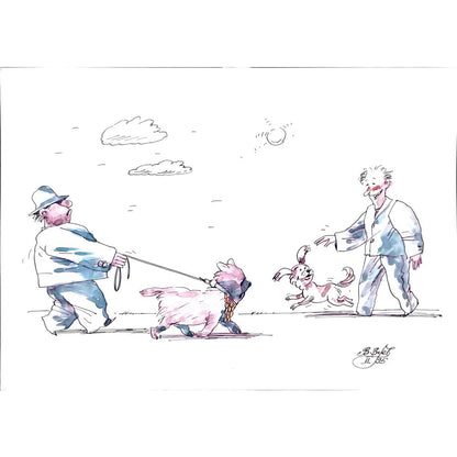 Victor Zujev 29x21cm Orijinal Karikatür BOD02096