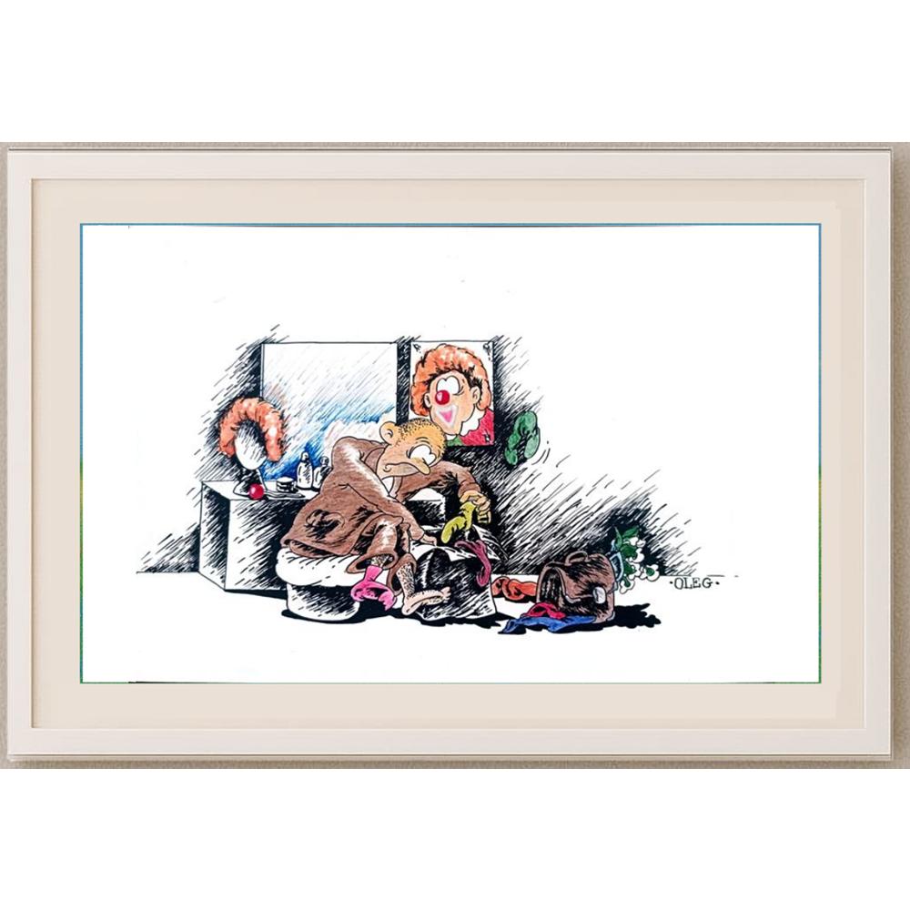 Oleg Loktiev 29x21cm Orijinal Karikatür BOD02097