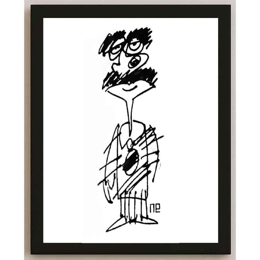 Nezih Danyal Tipler Kişiye Özel Sertifikalı Sınırlı Fine Art Karikatür Baskı NTP00238