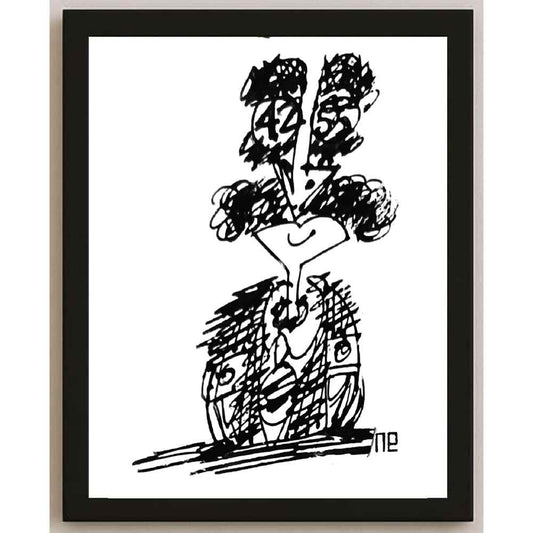 Nezih Danyal Tipler Kişiye Özel Sertifikalı Sınırlı Fine Art Karikatür Baskı NTP00240